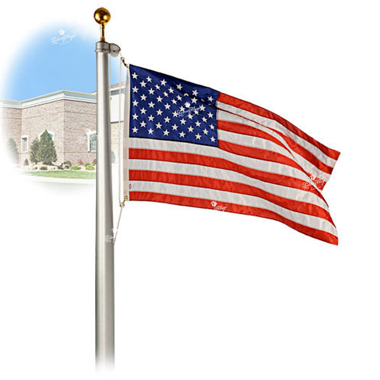 Liberty Flagpoles Commercial - External Halyard