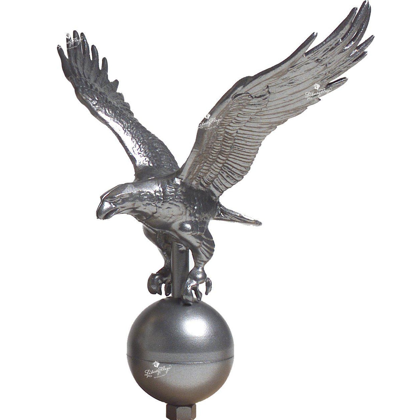 Flagpole Eagle Ornament - Pewter