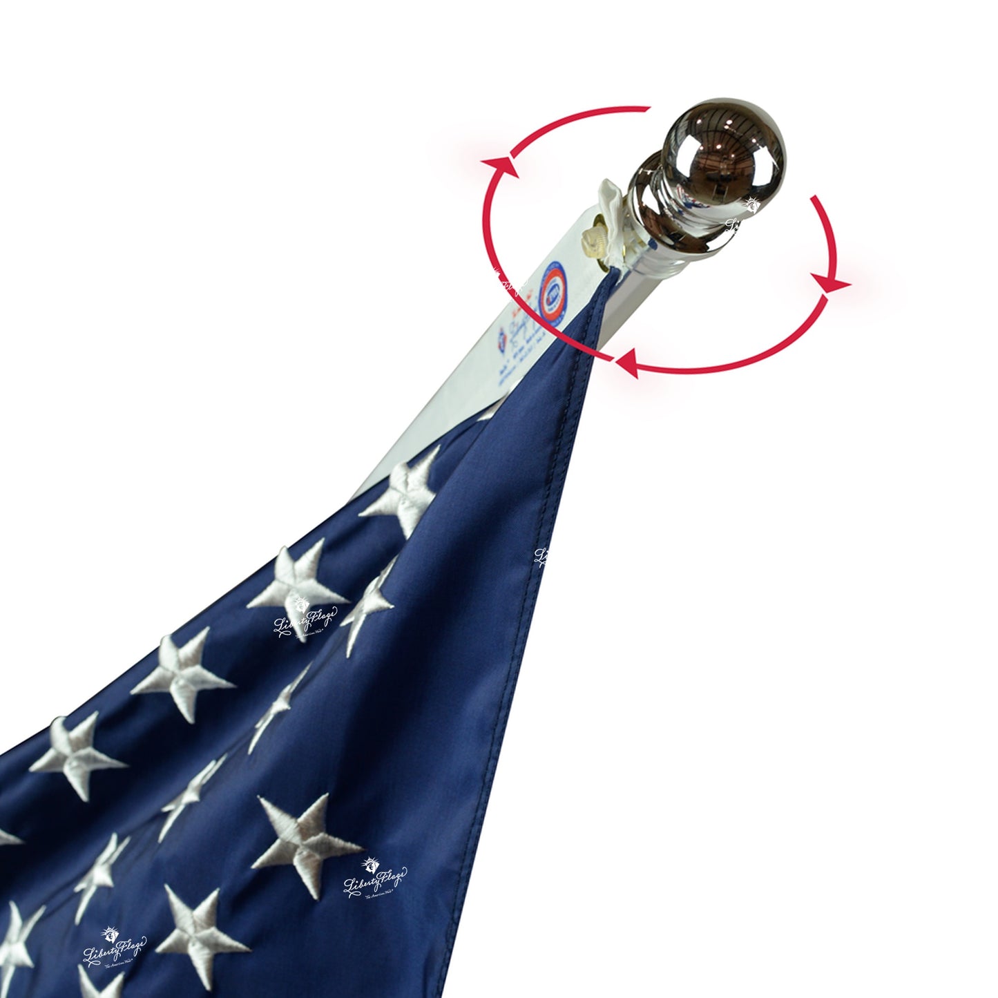 The American Wave(R) - Residential American Flag Set with Spinning Pole (Adj. Bracket)