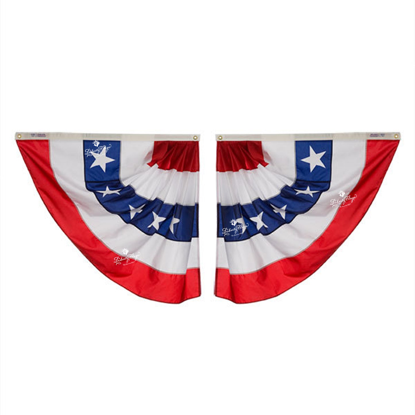 Stars and Stripes Patriotic Half-Fans, pairs