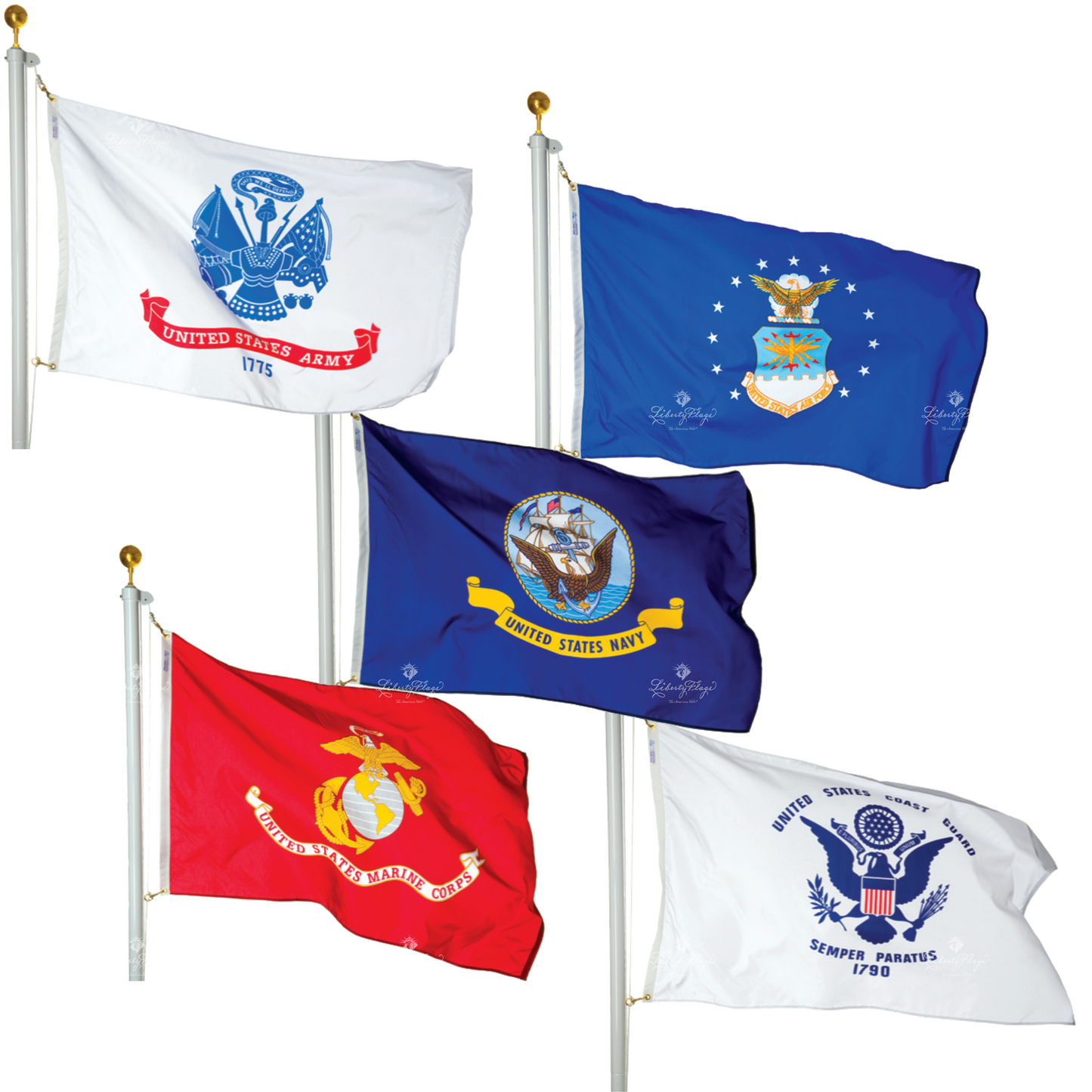 Military Polyester Outdoor Flags - Set of 5 flags only
