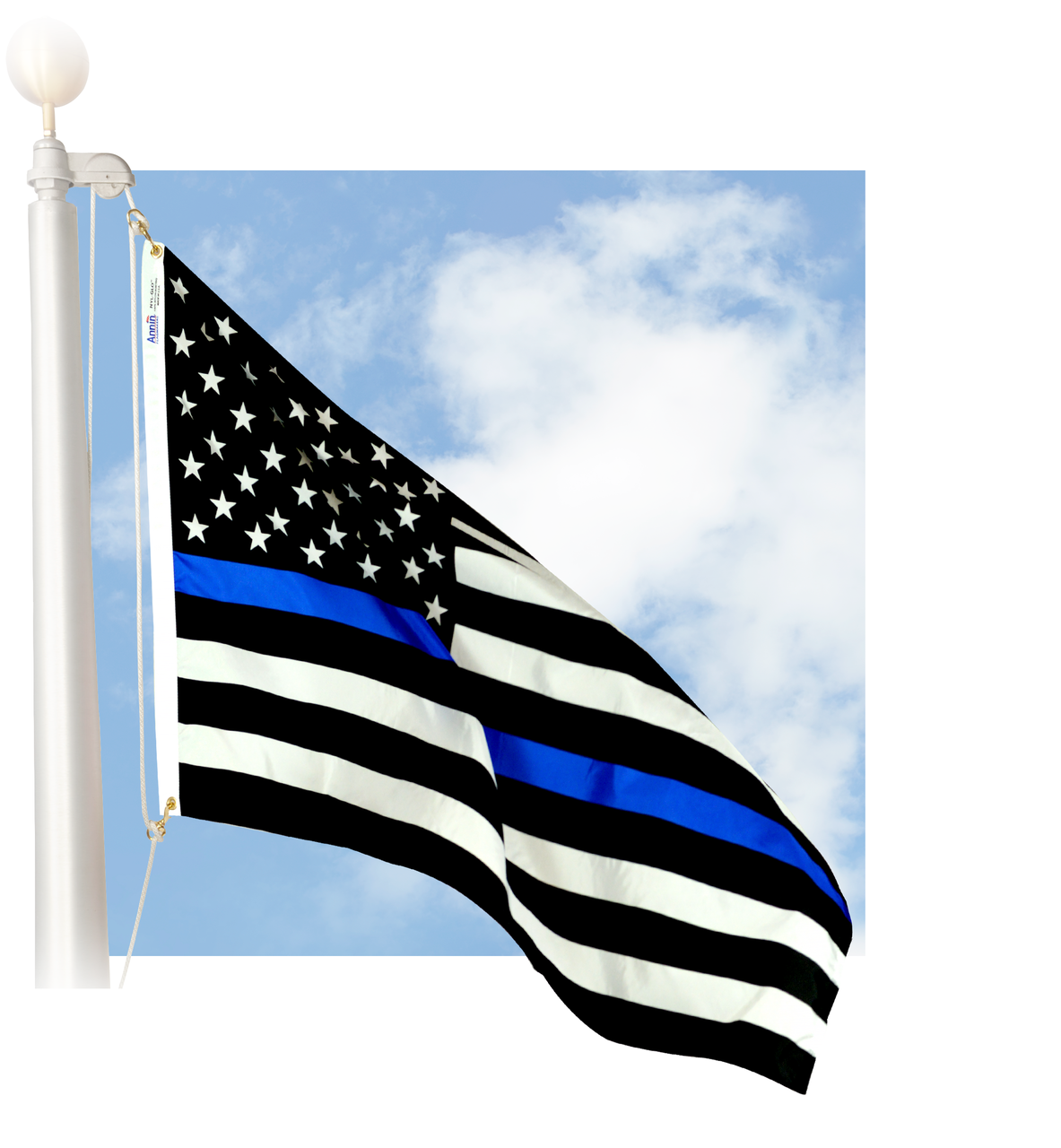 Thin Blue Line 50-star 3'x5' nylon outdoor flag