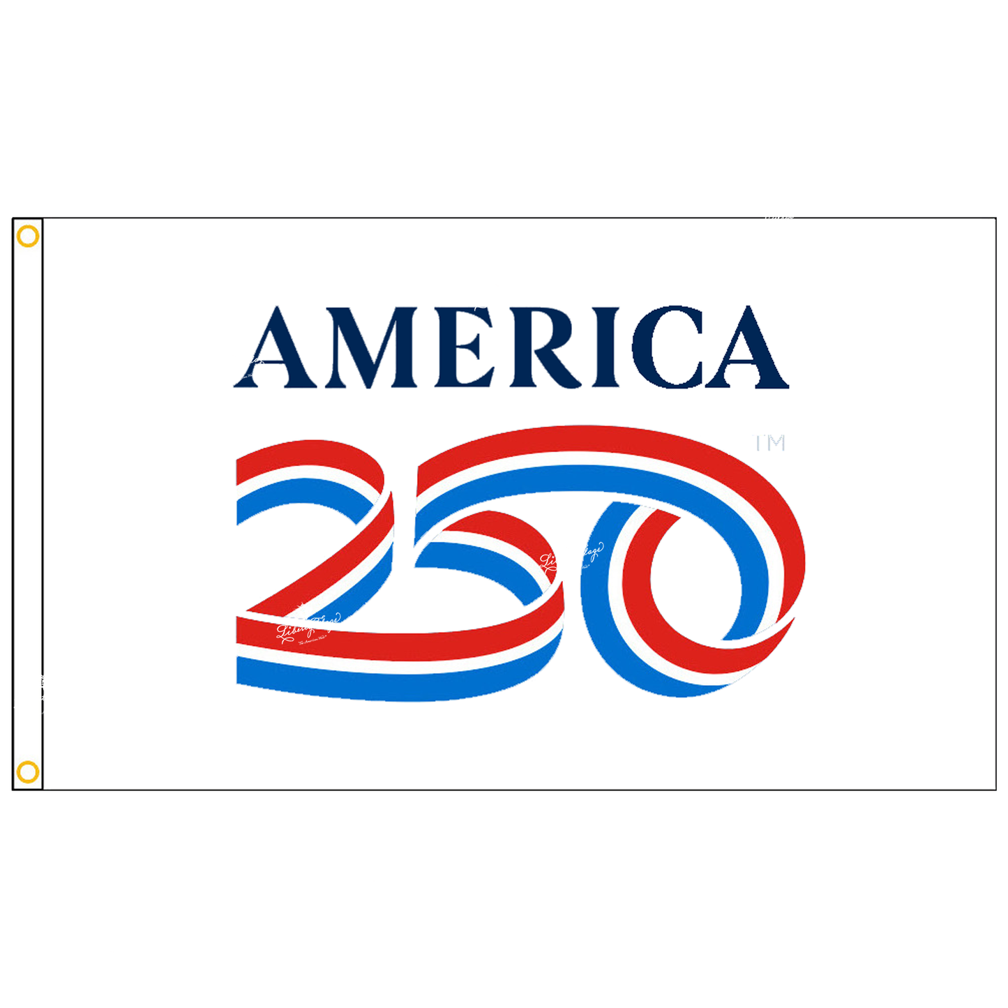 Official America 250 logo flag flat layout white background commemorative design