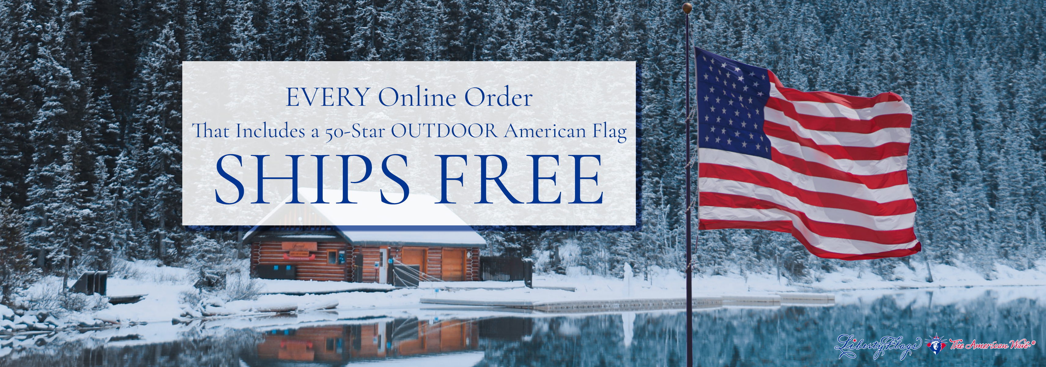 Every online order that includes a 50-star outdoor American flag ships free
