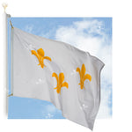 Fleur-de-lis Outdoor Historic Flags (white with 3-fleur)