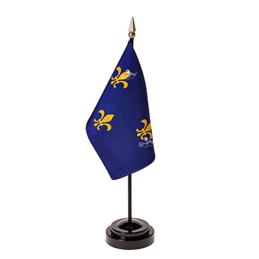 Fleur-de-lis Historic Small Flags (blue with 3 fleur)