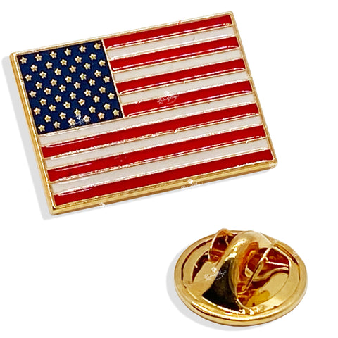 American Flag Lapel Pins, Gold