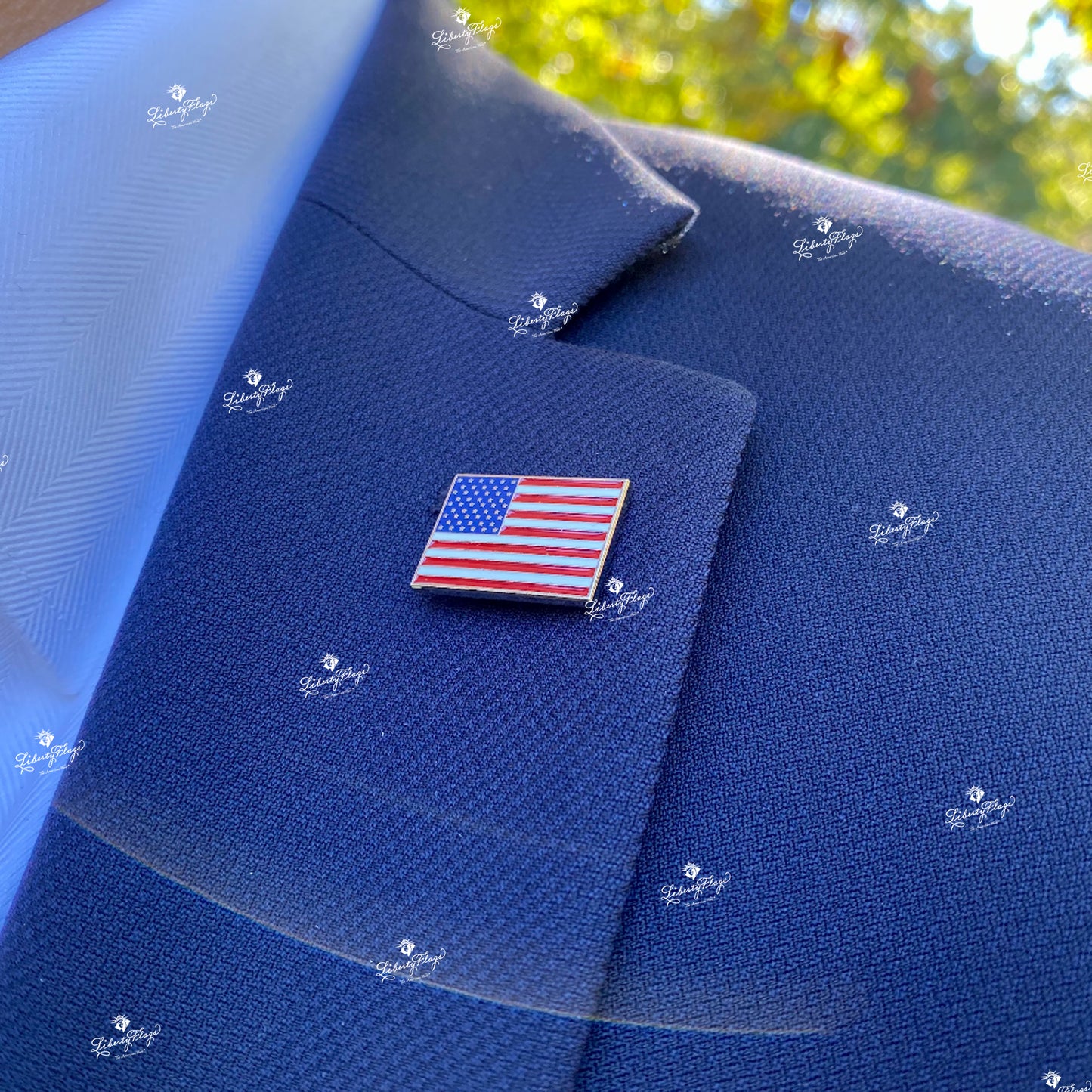 American Flag Lapel Pins, Silver