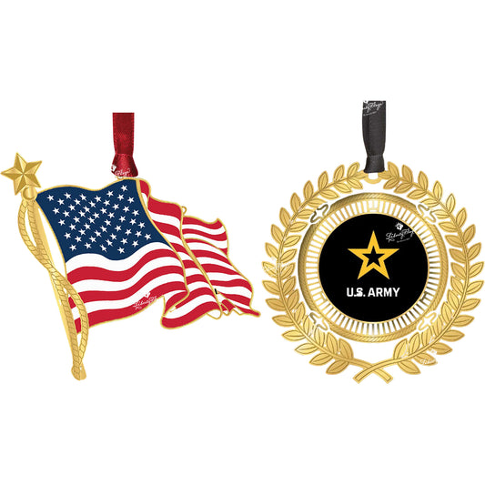 U.S. & Army Ornament Pair