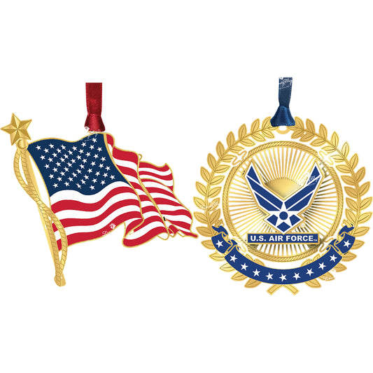 U.S. & Air Force Ornament Pair