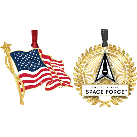 U.S. & Space Force Ornament Pair