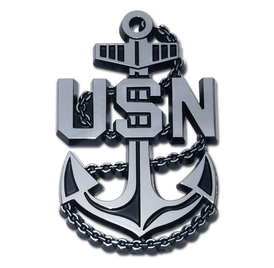 Navy Chrome Auto Emblem