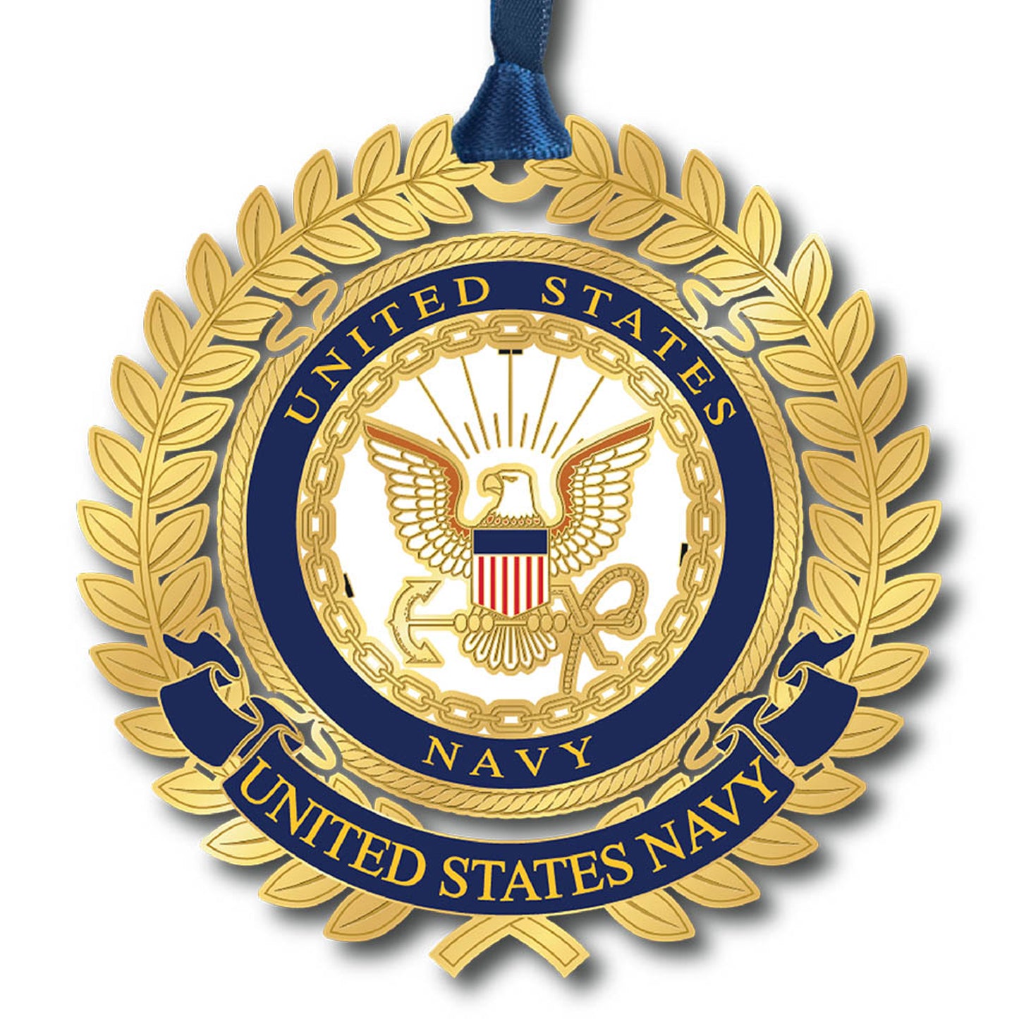Navy Filigree Ornament