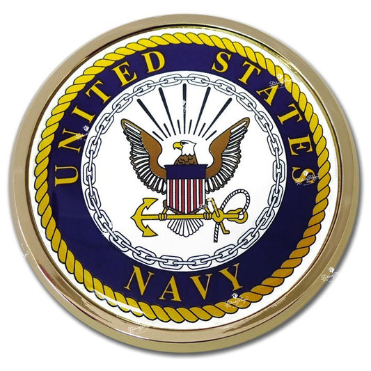 Navy Chrome Auto Emblem