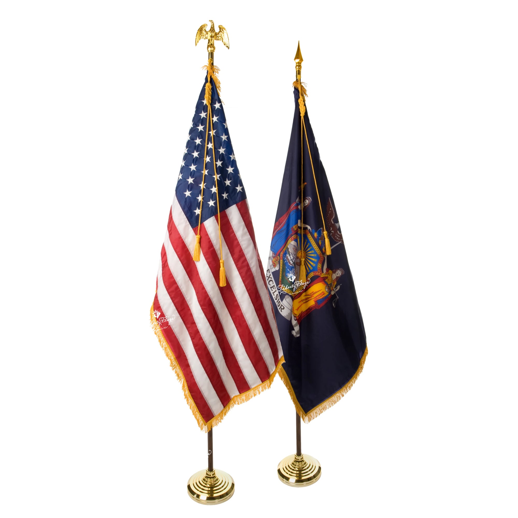 New York and U.S. Ceremonial Pairs LibertyFlags