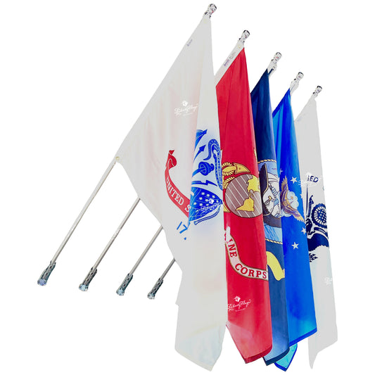 US Military Flag Display - Set of 5