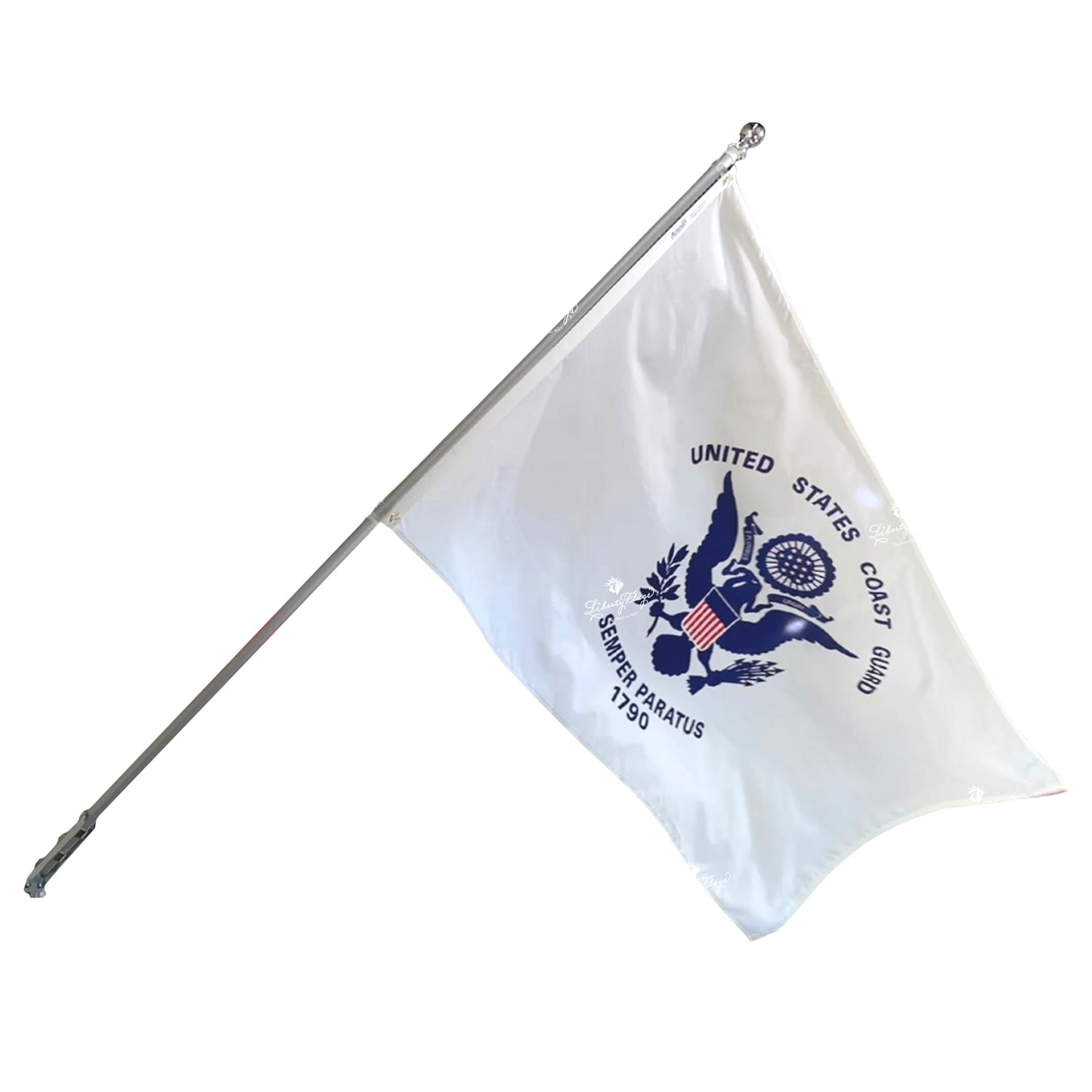 100% American-made U.S. Coast Guard flag with American Wave Mounting Kit