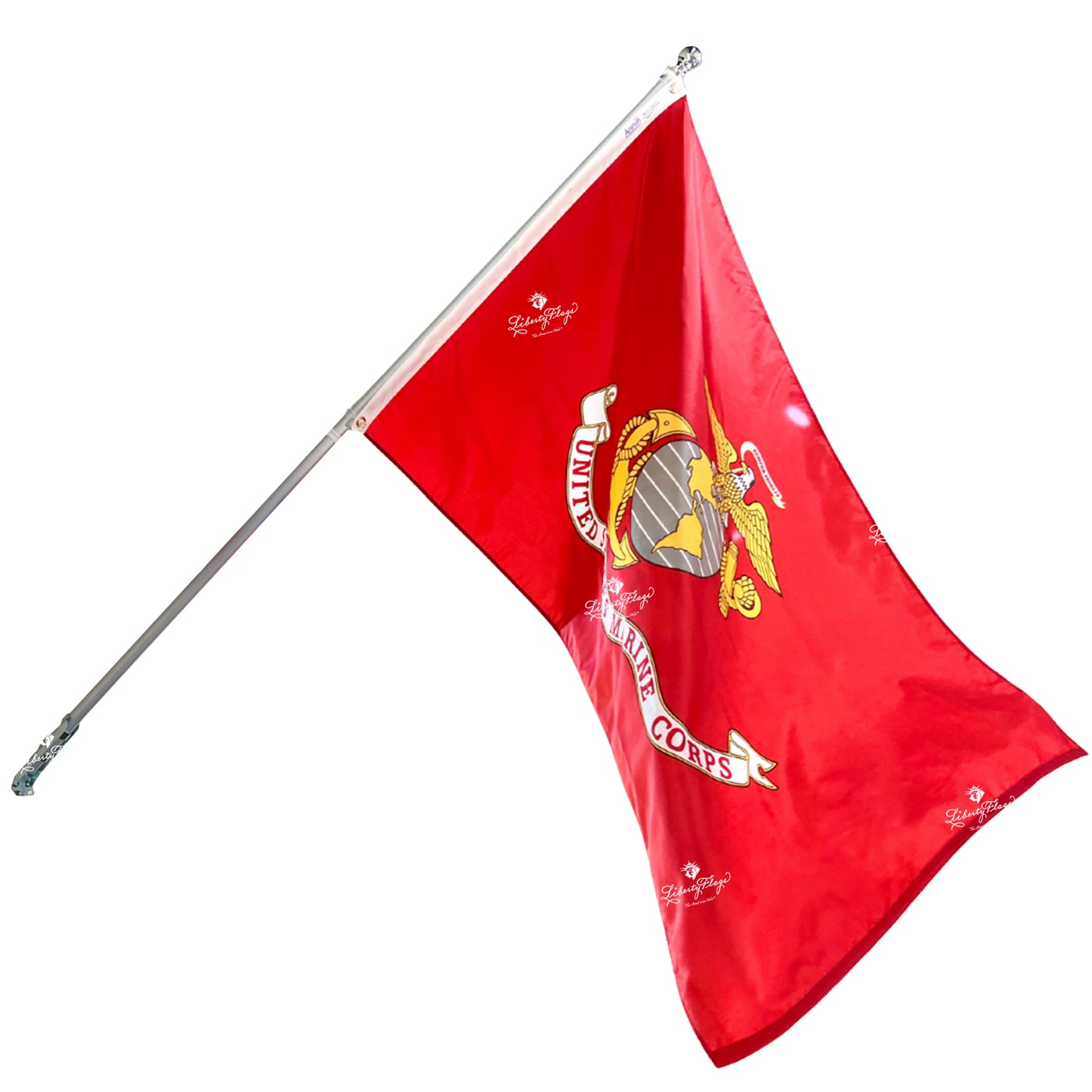 100% American-made U.S. Marine Corps flag with American Wave Mounting Kit