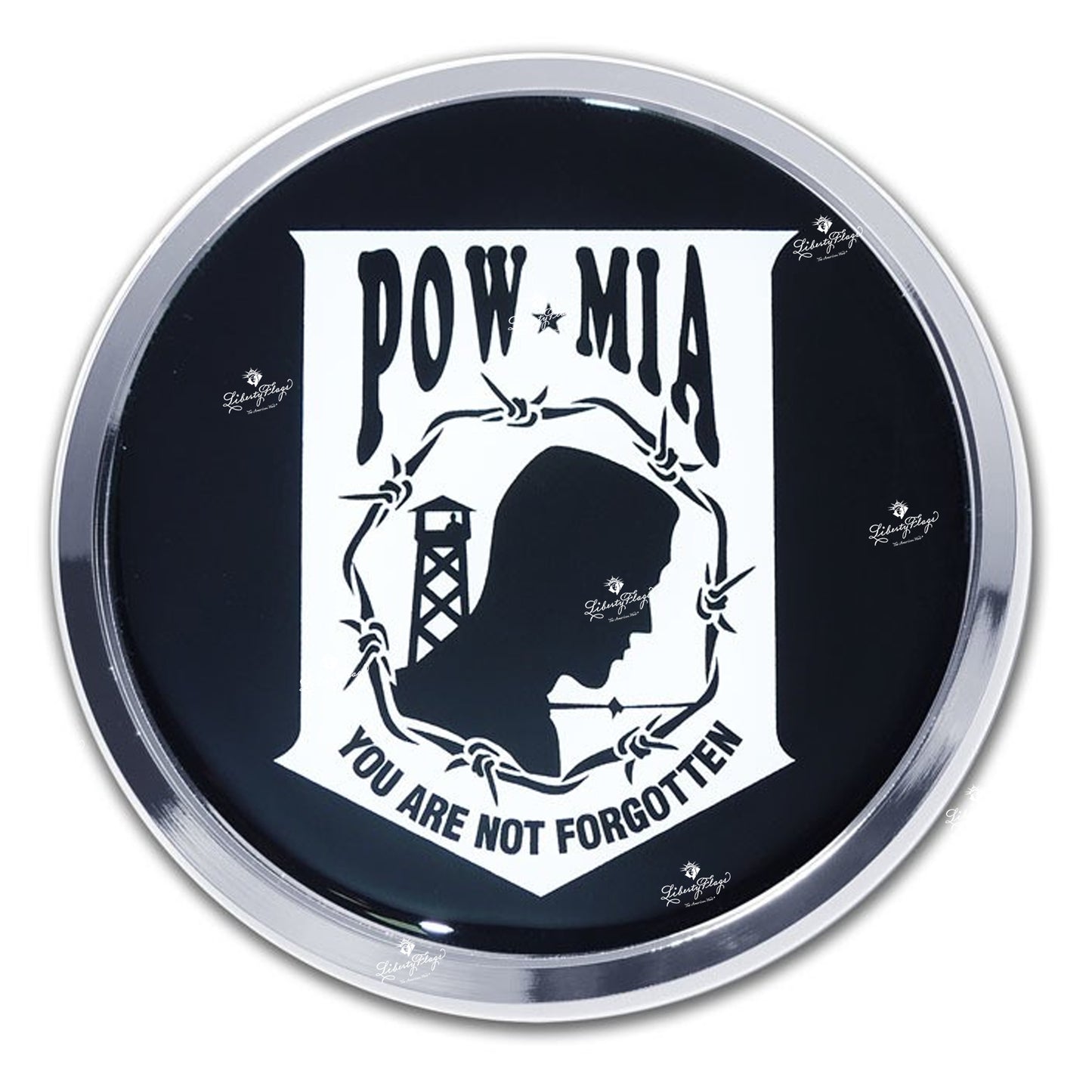 POW/MIA Chrome Auto Emblem