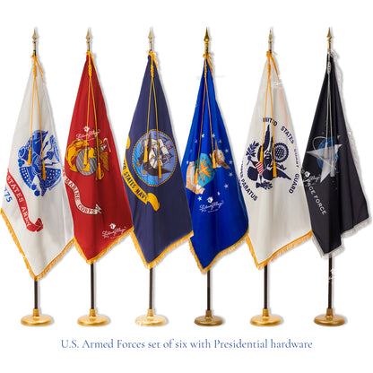 Military Ceremonial Flags & Display Sets - Set of 6