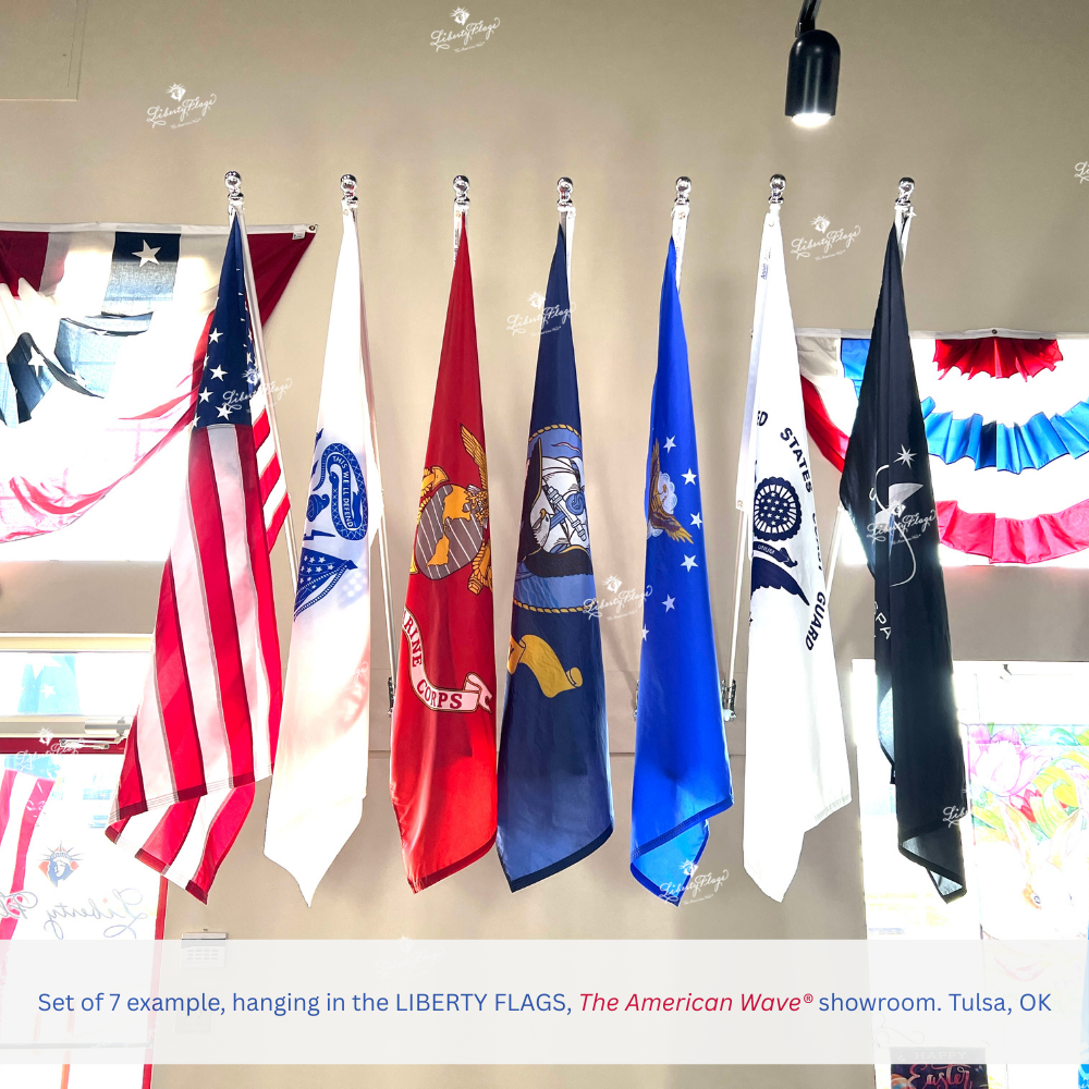 US Military Flag Display - Set of 5