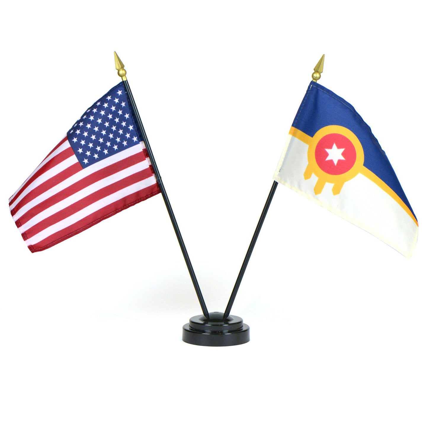 Tulsa and U.S. Desk Flag Sets